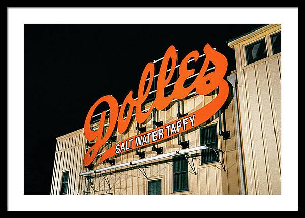 Famous Dolles Salt Water Taffy Sign - Framed Print