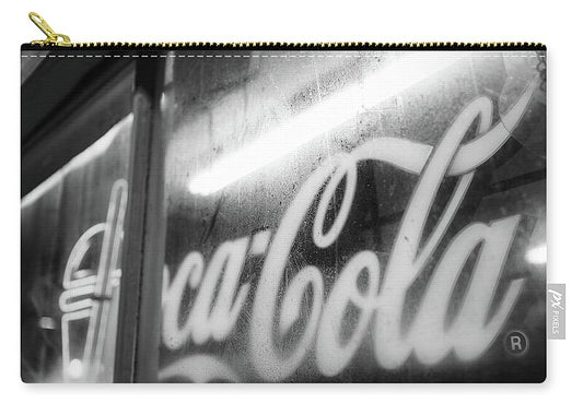 Neon Coca-Cola Sign on Window - Zip Pouch