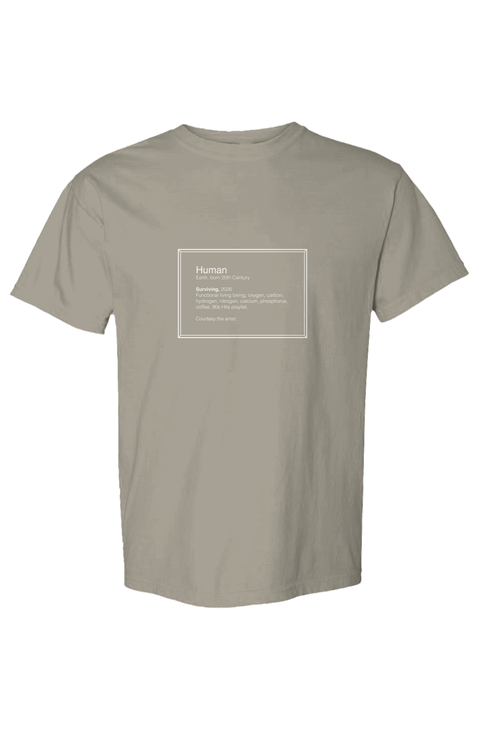 Surviving, 2026 Museum Label Cream Outline T-shirt