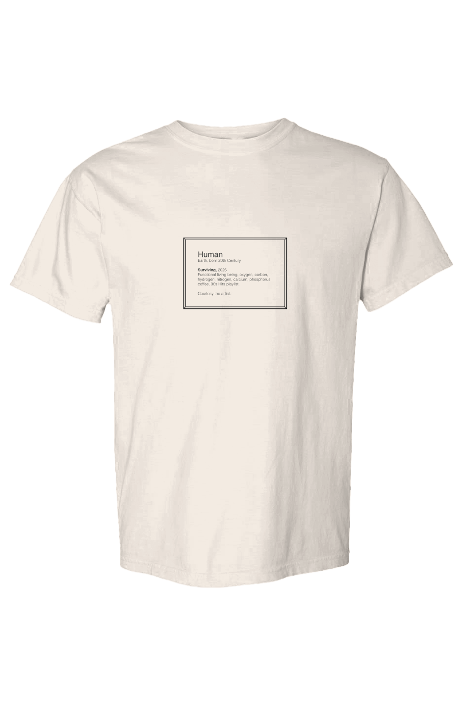 Surviving, 2026 Museum Label - Black Outline - T-shirt