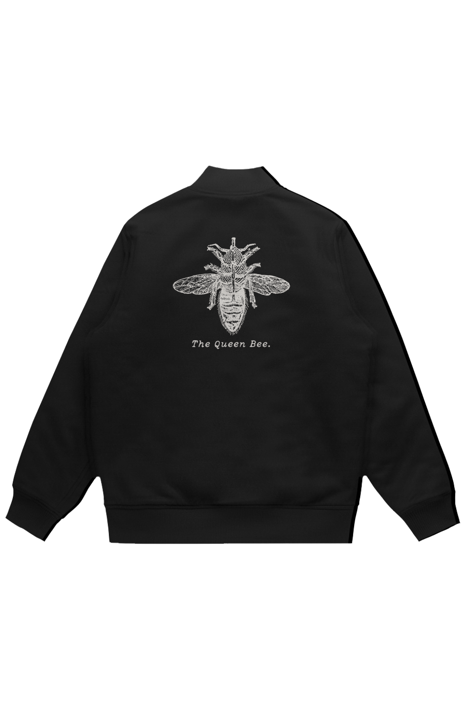 Queen Bee Black Felt Bomber Jacket