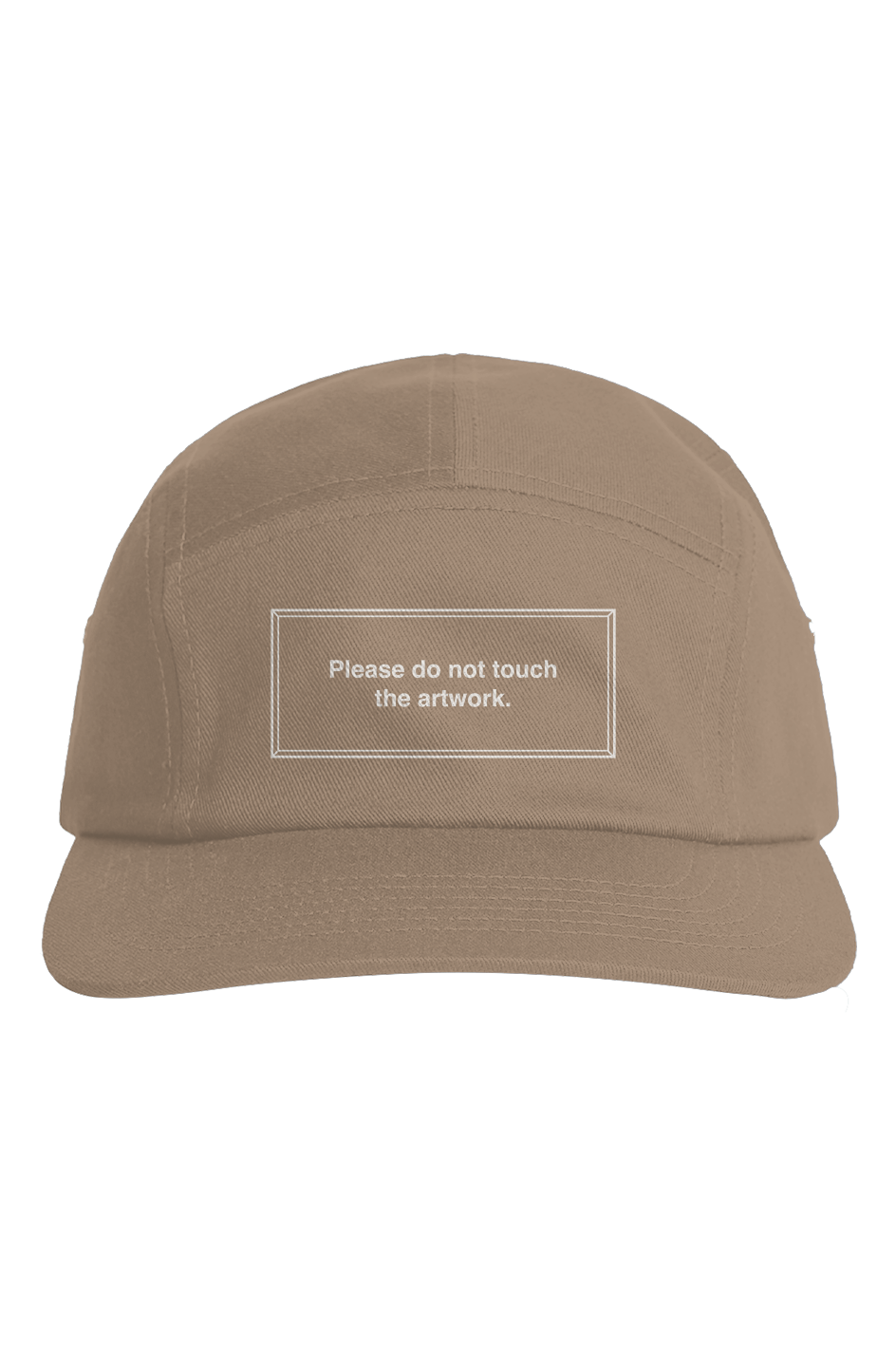 "Please Do Not Touch" Cream Outline Five Panel Cap