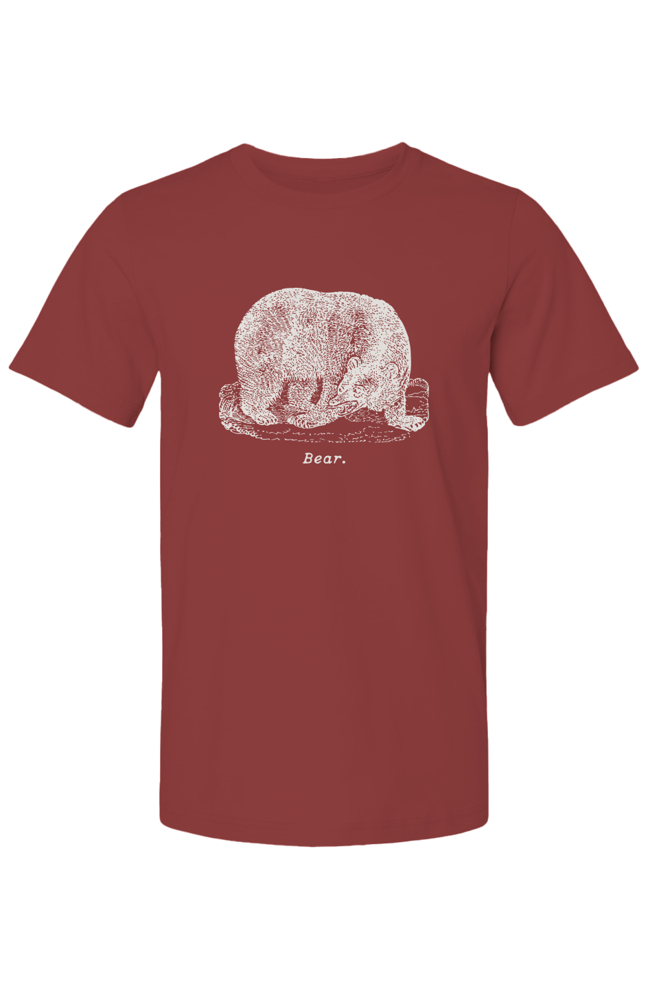 Bear Summer T Shirt - Cream Etching V2