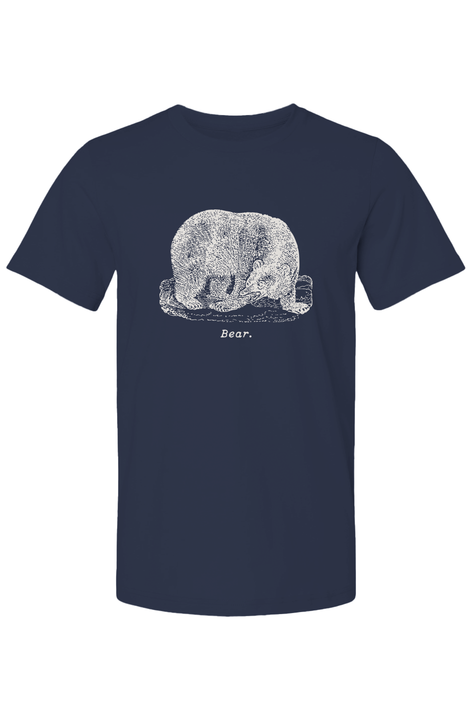 Bear Summer T Shirt - Cream Etching V2