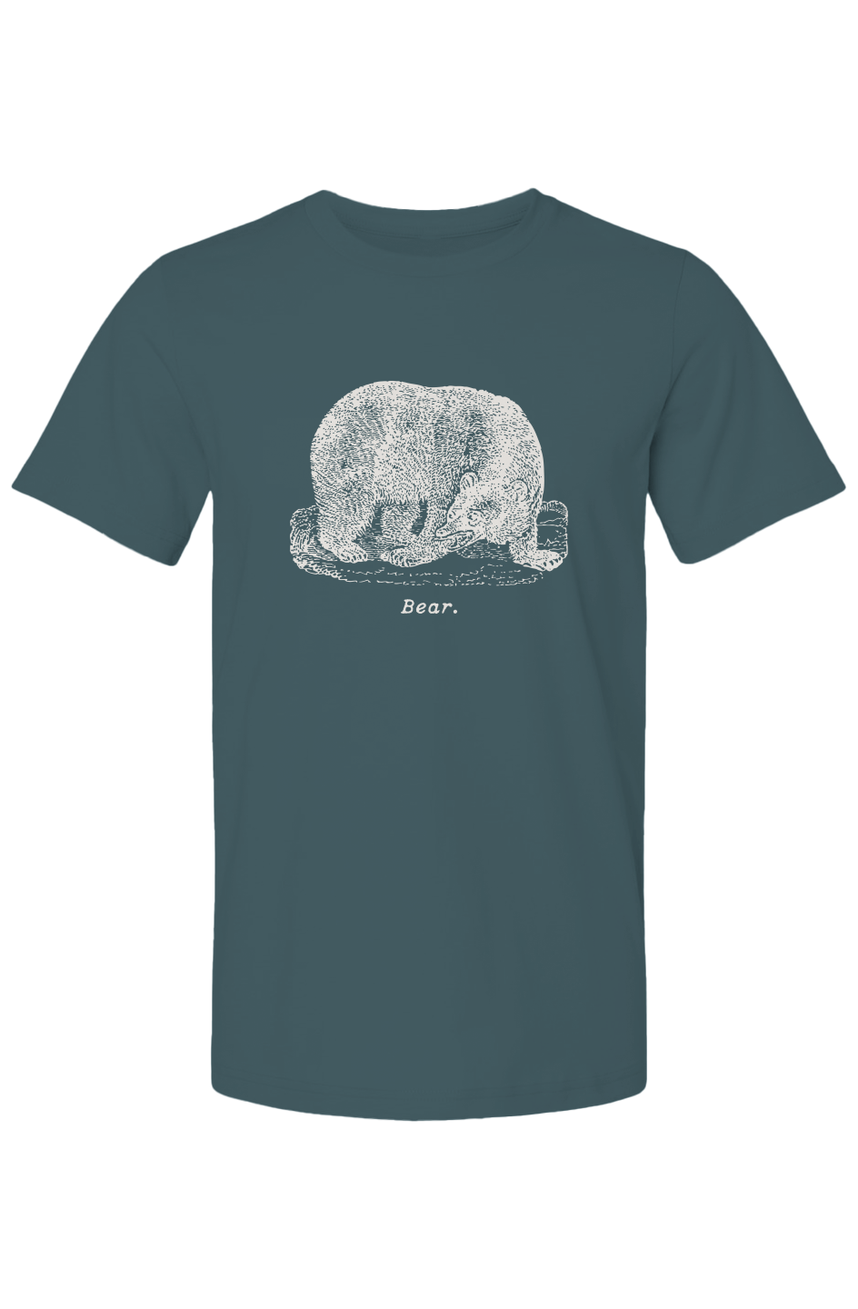 Bear Summer T Shirt - Cream Etching V2