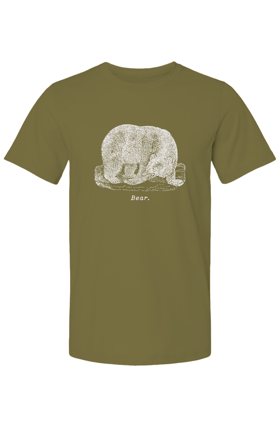 Bear Summer T Shirt - Cream Etching V2