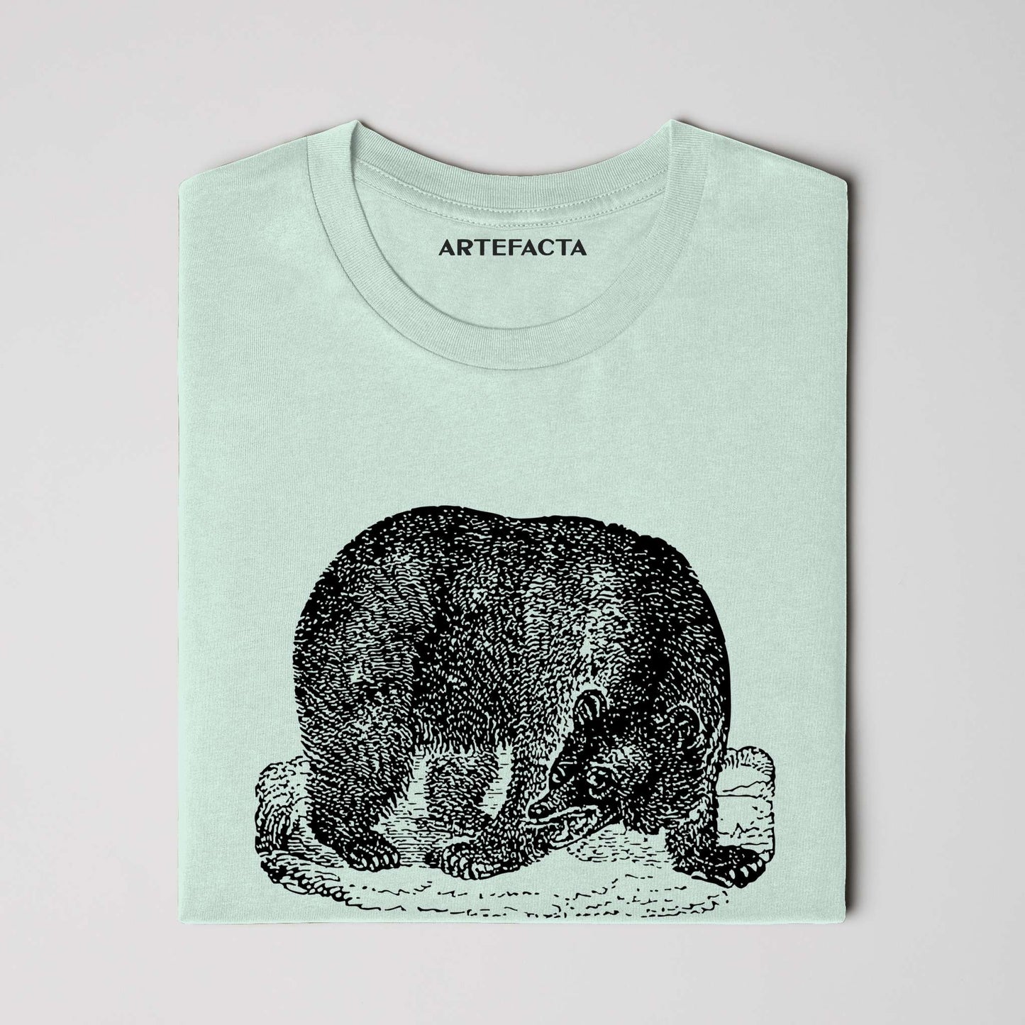Bear Summer T Shirt - Black Etching V2