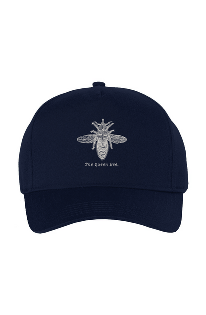 The Queen Bee Twill Cap - Cream Etching