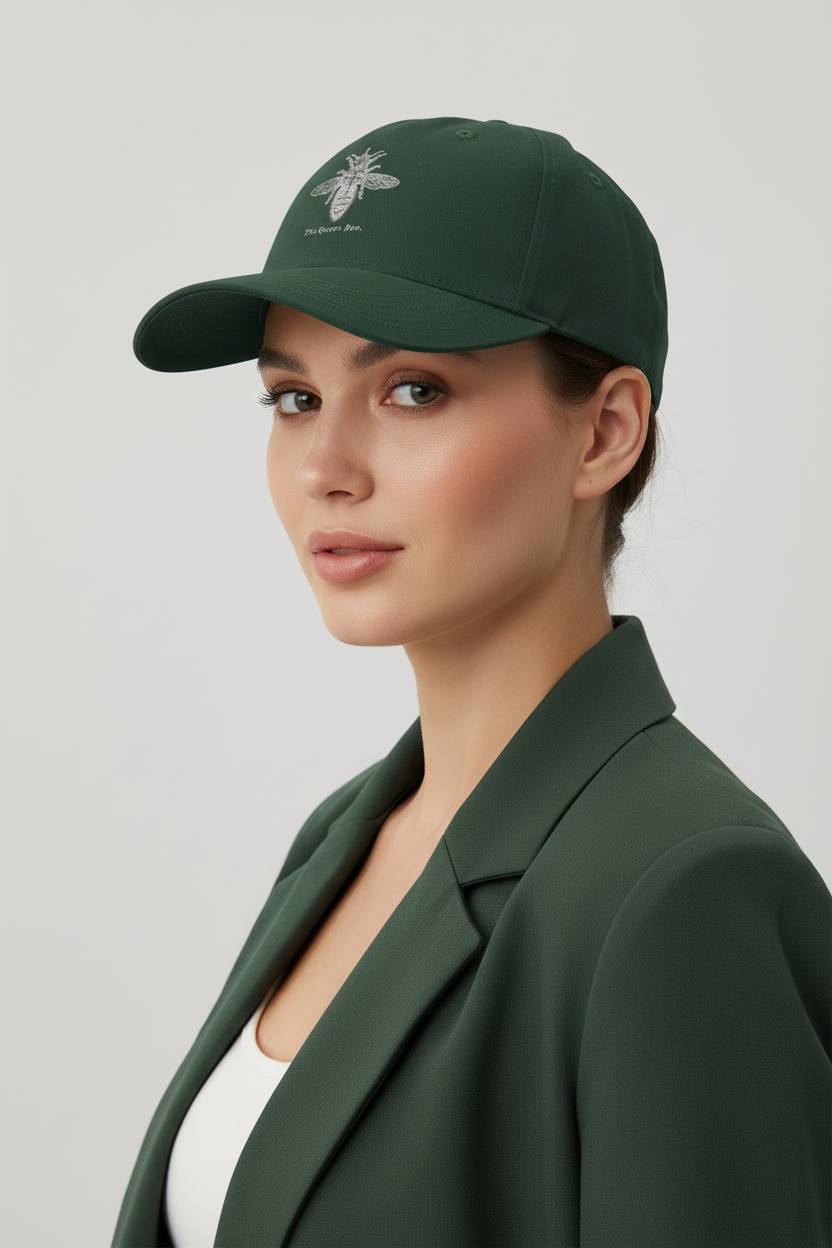 The Queen Bee Twill Cap - Cream Etching