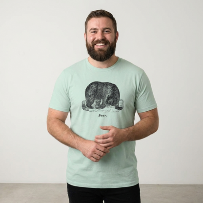 Bear Summer T Shirt - Black Etching V2