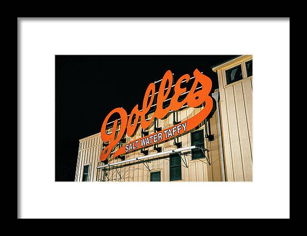 Famous Dolles Salt Water Taffy Sign - Framed Print