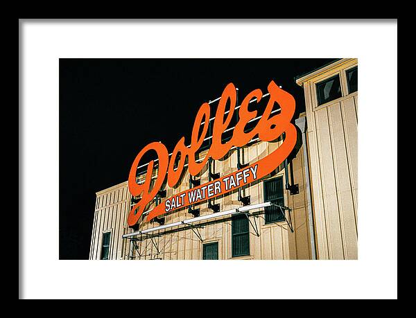 Famous Dolles Salt Water Taffy Sign - Framed Print