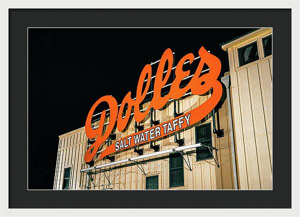 Famous Dolles Salt Water Taffy Sign - Framed Print