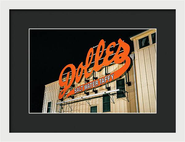 Famous Dolles Salt Water Taffy Sign - Framed Print