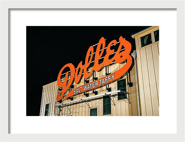 Famous Dolles Salt Water Taffy Sign - Framed Print