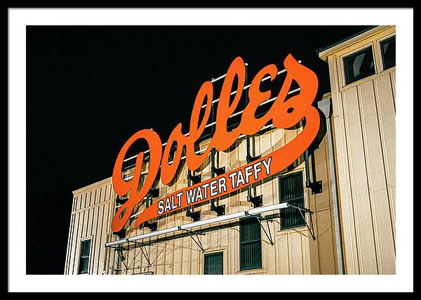 Famous Dolles Salt Water Taffy Sign - Framed Print