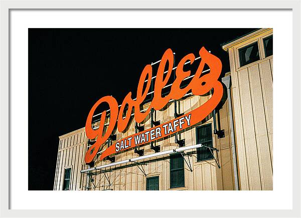 Famous Dolles Salt Water Taffy Sign - Framed Print