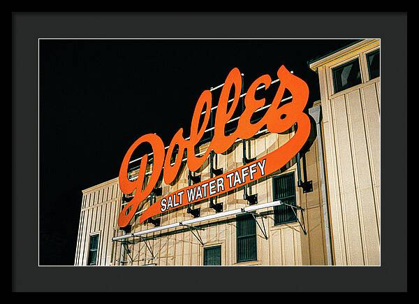 Famous Dolles Salt Water Taffy Sign - Framed Print
