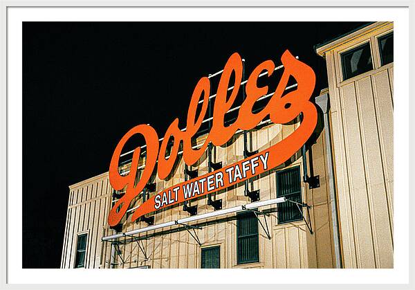 Famous Dolles Salt Water Taffy Sign - Framed Print