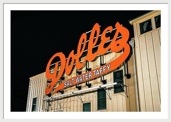 Famous Dolles Salt Water Taffy Sign - Framed Print