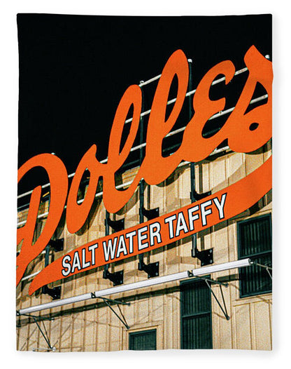 Famous Dolles Salt Water Taffy Sign - Blanket
