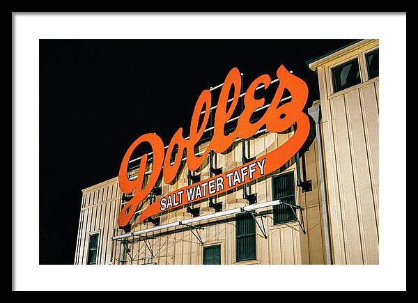 Famous Dolles Salt Water Taffy Sign - Framed Print