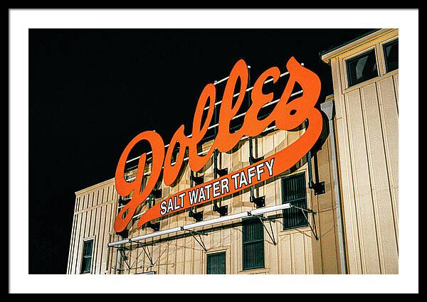 Famous Dolles Salt Water Taffy Sign - Framed Print