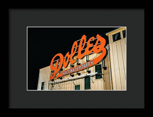 Famous Dolles Salt Water Taffy Sign - Framed Print
