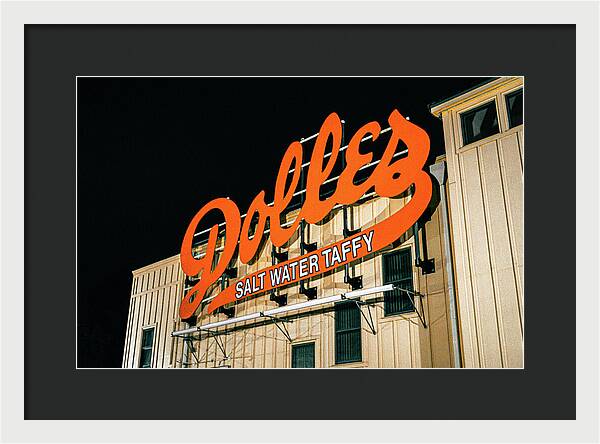 Famous Dolles Salt Water Taffy Sign - Framed Print