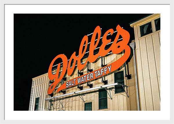 Famous Dolles Salt Water Taffy Sign - Framed Print