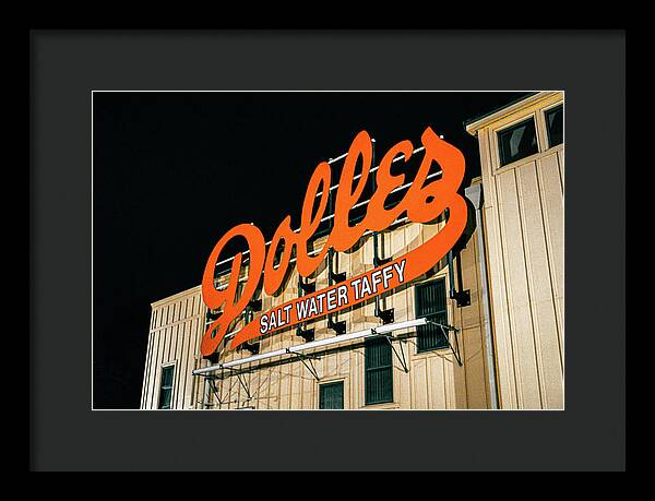 Famous Dolles Salt Water Taffy Sign - Framed Print
