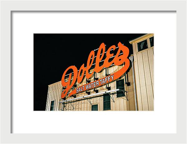 Famous Dolles Salt Water Taffy Sign - Framed Print