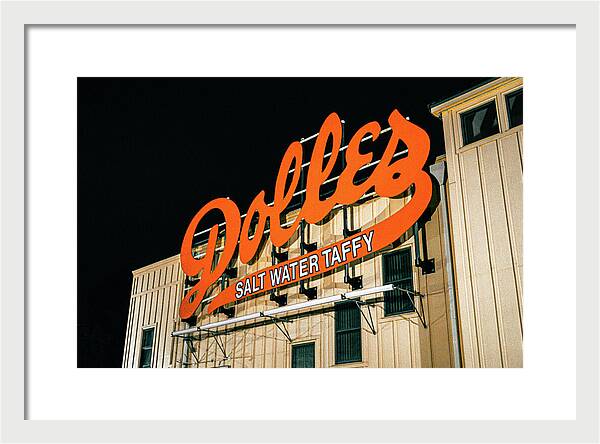 Famous Dolles Salt Water Taffy Sign - Framed Print