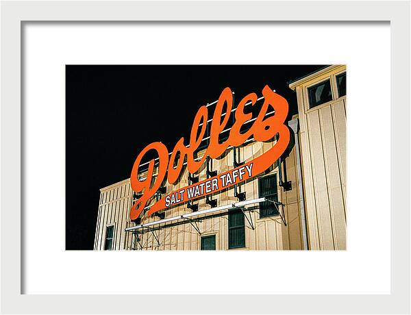 Famous Dolles Salt Water Taffy Sign - Framed Print