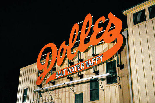 Famous Dolles Salt Water Taffy Sign - Art Print