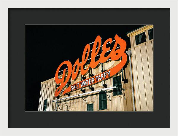 Famous Dolles Salt Water Taffy Sign - Framed Print
