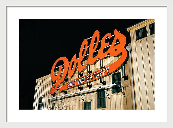 Famous Dolles Salt Water Taffy Sign - Framed Print