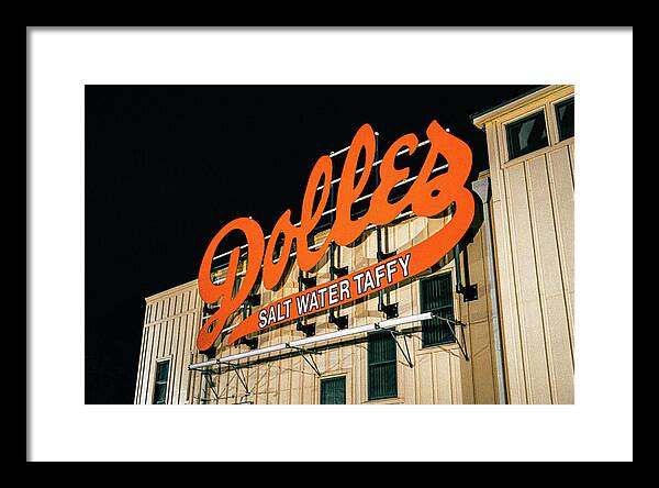 Famous Dolles Salt Water Taffy Sign - Framed Print