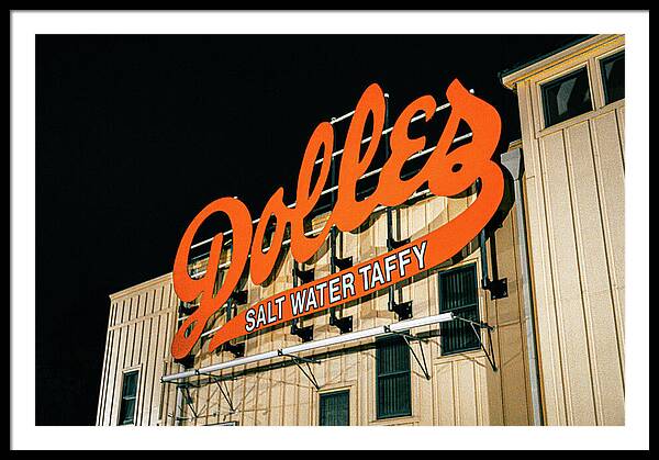 Famous Dolles Salt Water Taffy Sign - Framed Print