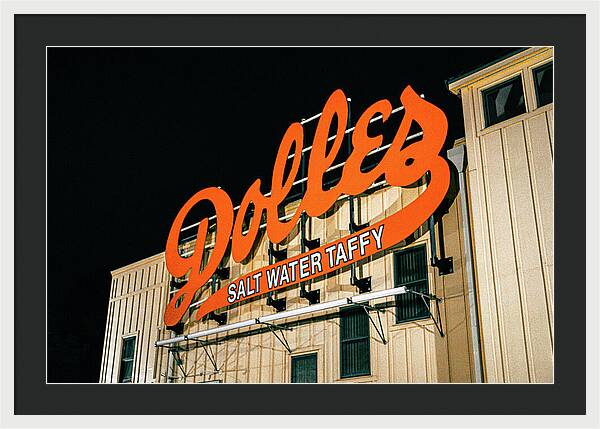Famous Dolles Salt Water Taffy Sign - Framed Print