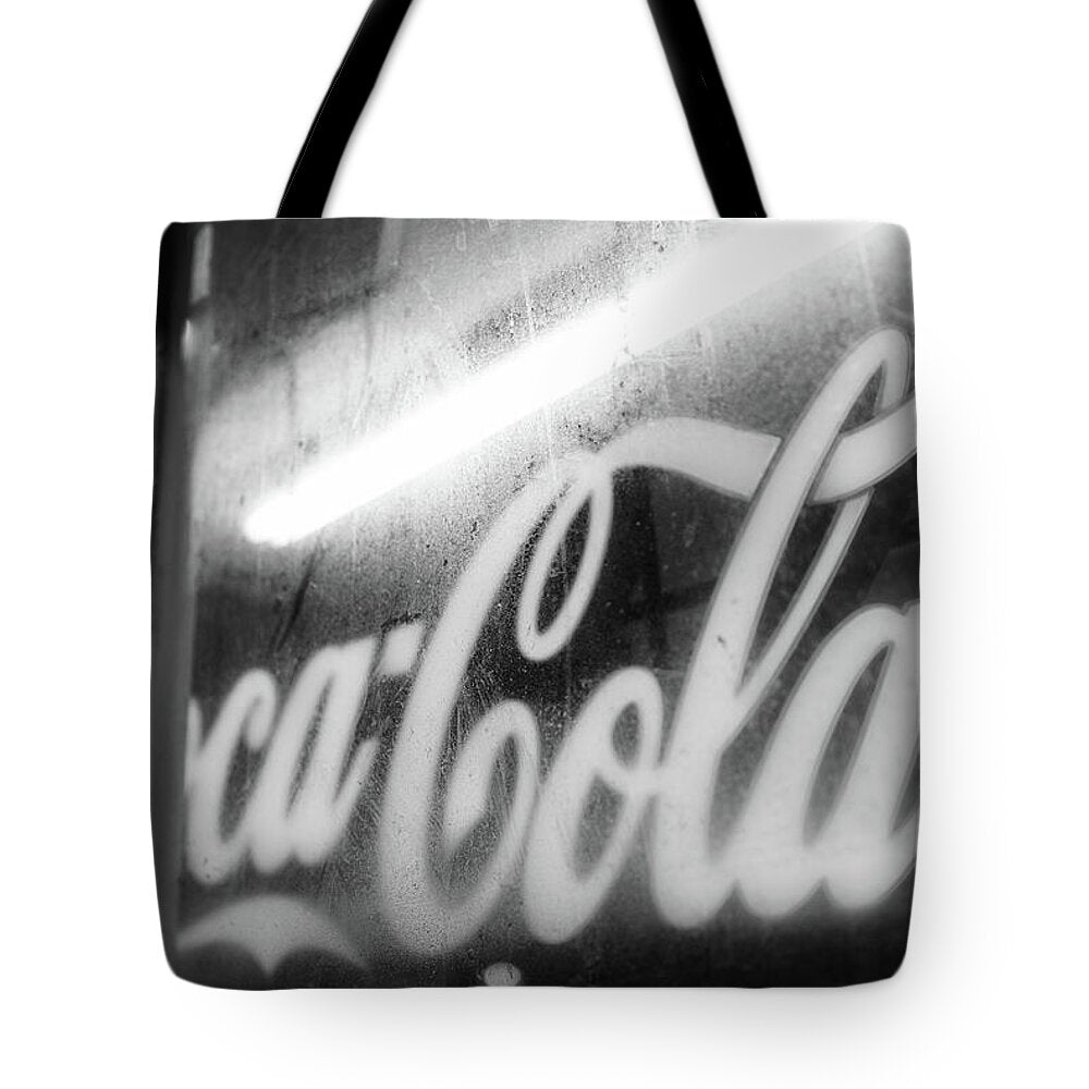Neon Coca-Cola Sign on Window - Tote Bag
