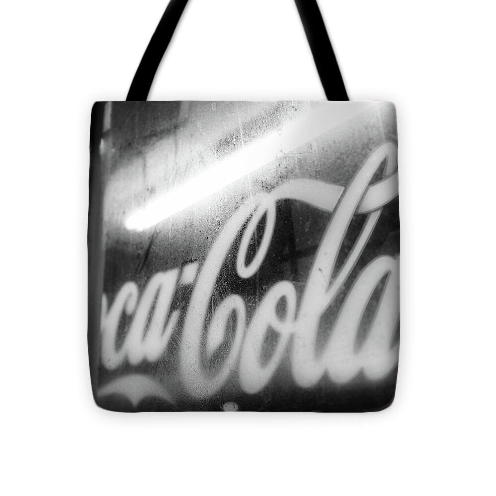 Neon Coca-Cola Sign on Window - Tote Bag