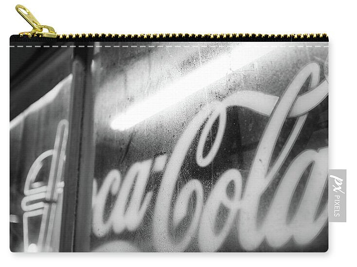Neon Coca-Cola Sign on Window - Zip Pouch